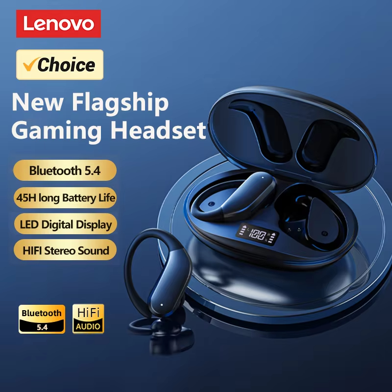 Lenovo XT55 OWS Wireless Bluetooth 5.4 Earphones 45H Long Battery Life Headphone Noise Cancelling Gaming Headset With Mic
