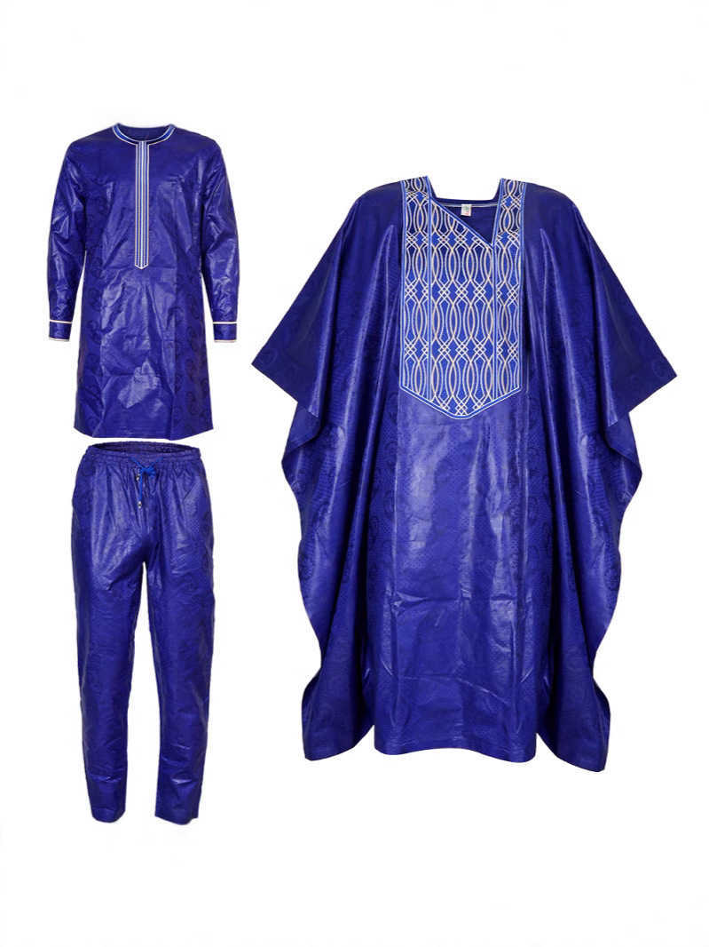 New African Mens Clothing Osaka Traditional Robe Embroidered Pink Top Pants Set Bazaar Muslim Wedding Party Costume X250313