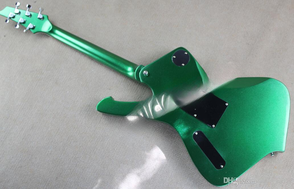 Rare Green Electric Guitar with Star Graphics, Bold and Unique Design