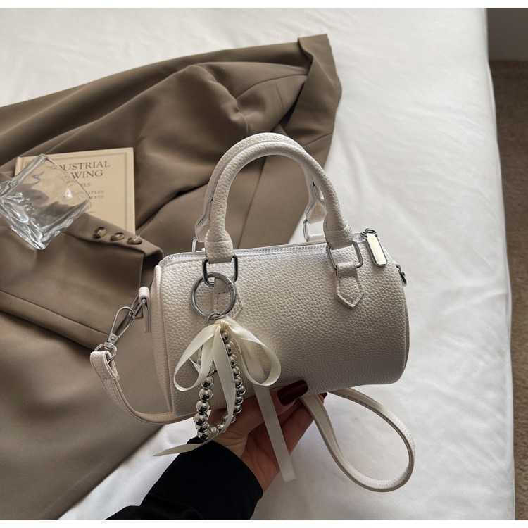 Luxury Designer Beading PU and Denim Patchwork Womens Handbag Casual Crossbody Bag Pillow Tote Y250121