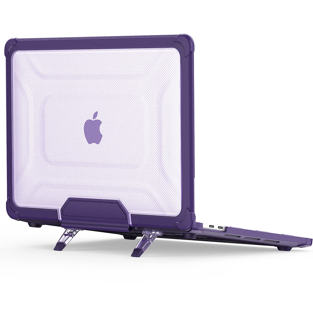 Case For Macbook Pro 13 inch M2 Mac Pro 13" M1 Heavy Duty Rugged Hard Shell Transparent Cover with TPU Bumper Fold Kickstand Protective Cases