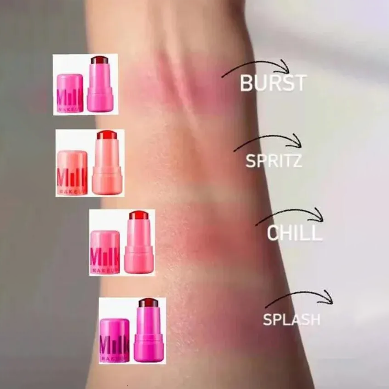 Milk Makeup Jelly Blush Stick Lipstick Lip And Cheek Dual-Use Transparent Tinting Lip Balm For Brightening And Coloring