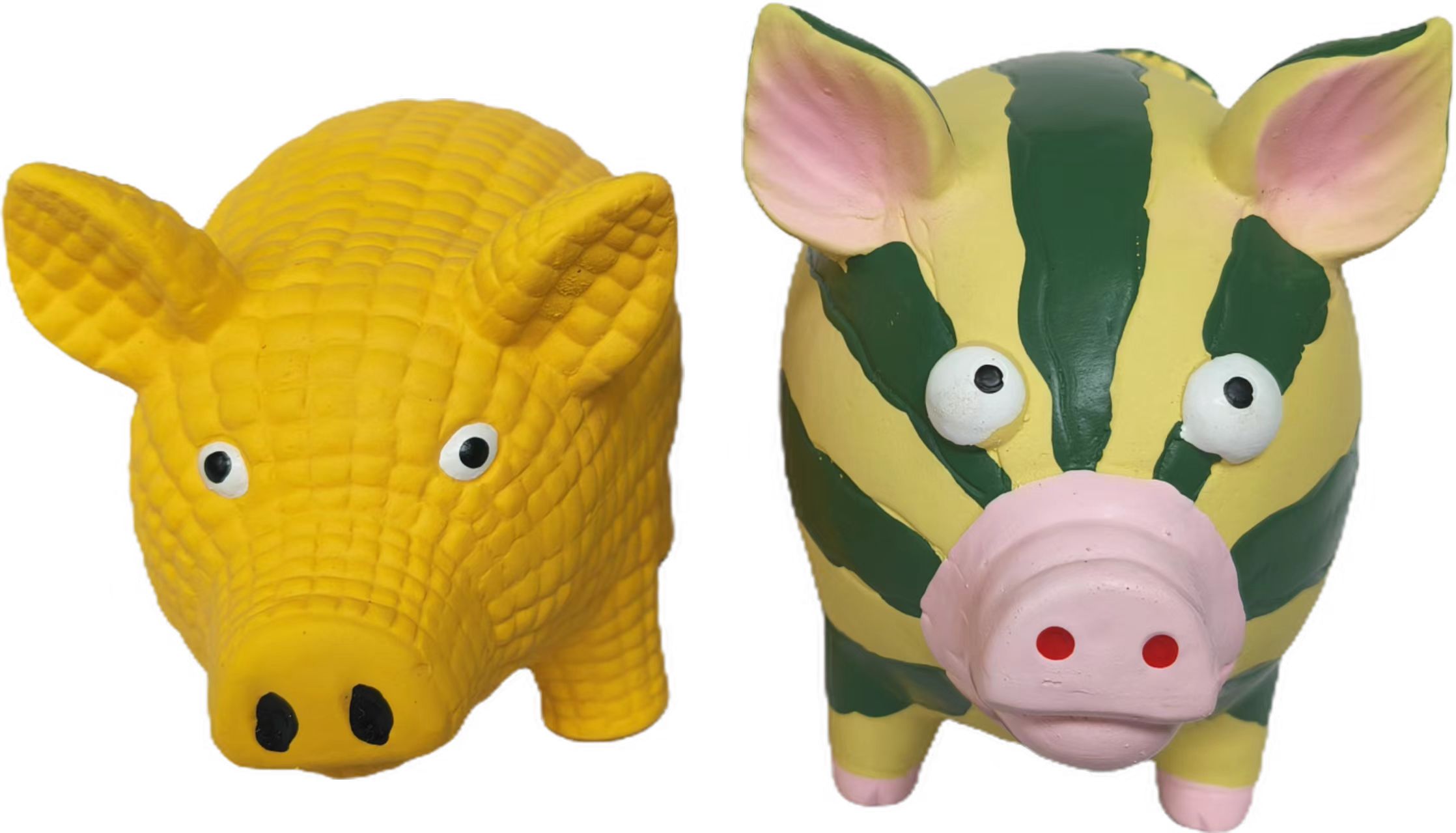 Latex Pig Squeaky Pet Toy Natural Rubber Screaming Maize Pig & Watermelon Pig Puppy Toy 2pcs/Pack