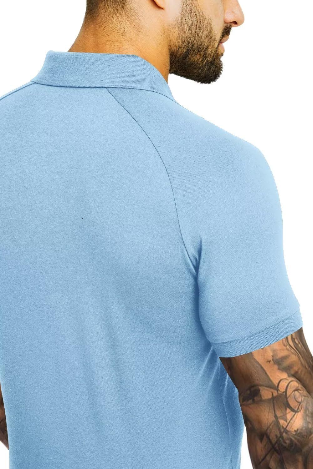 Mens Polo shirt Short Sleeve Golf Shirts Casual Polo Muscle Athletic Fit Stretch Workout Collared Shirt Polos shirts