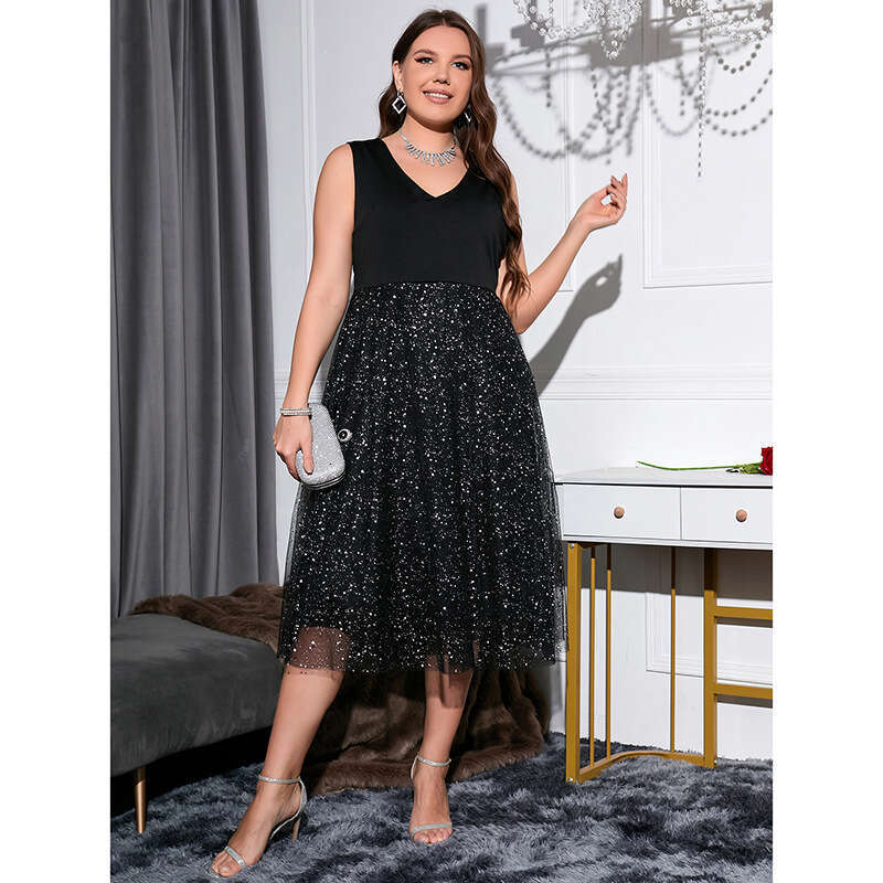Halter Whit Maxi Dresses New Summer Intellectual Women S Large Size V Neck Elegant Slim Fit Polka Dot High End Dress For Women Prom Sexy Dress