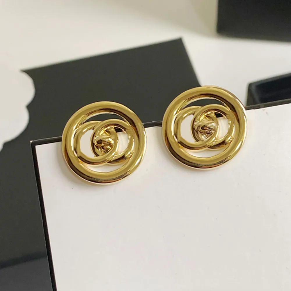 20 Styles Accessories Luxury Brass Double Letters Earring Designer Earring Woman High Quality Fashion Jewelry Valentine's Day Party Gift