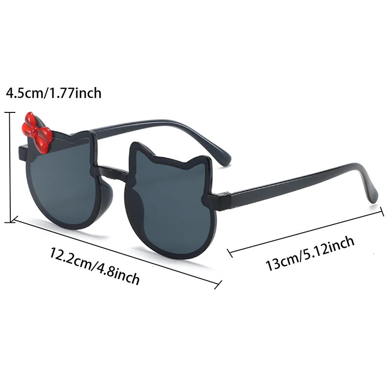12 Pairs Cute Kitten Shaped Sunglasses for Children Fashion Multi-color Kids Decor Shades Stylish Sun Glasses for Girls 250522