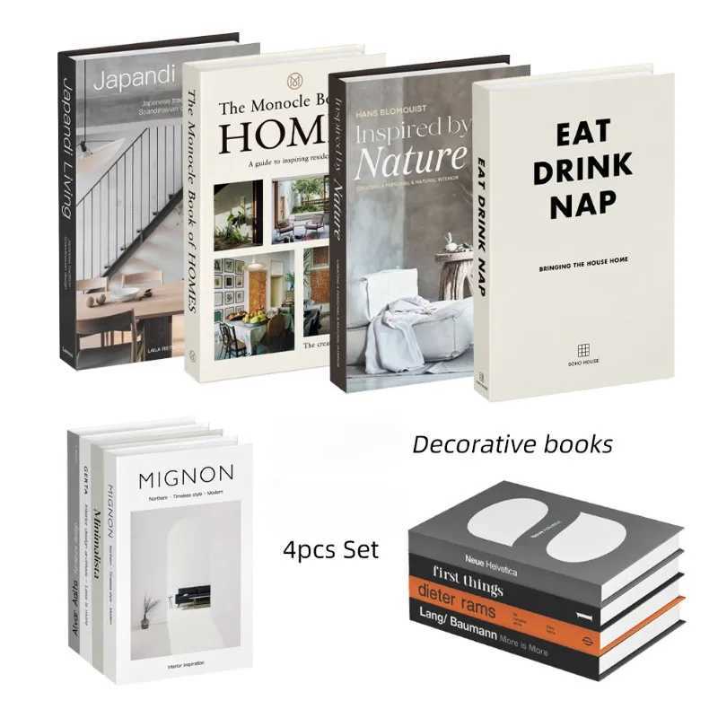 Faux Fake Books for Decoration Decorative Books for Home Decor Bookshelf Coffee Table Designer Decor Set Aesthetic 4PcsY250524