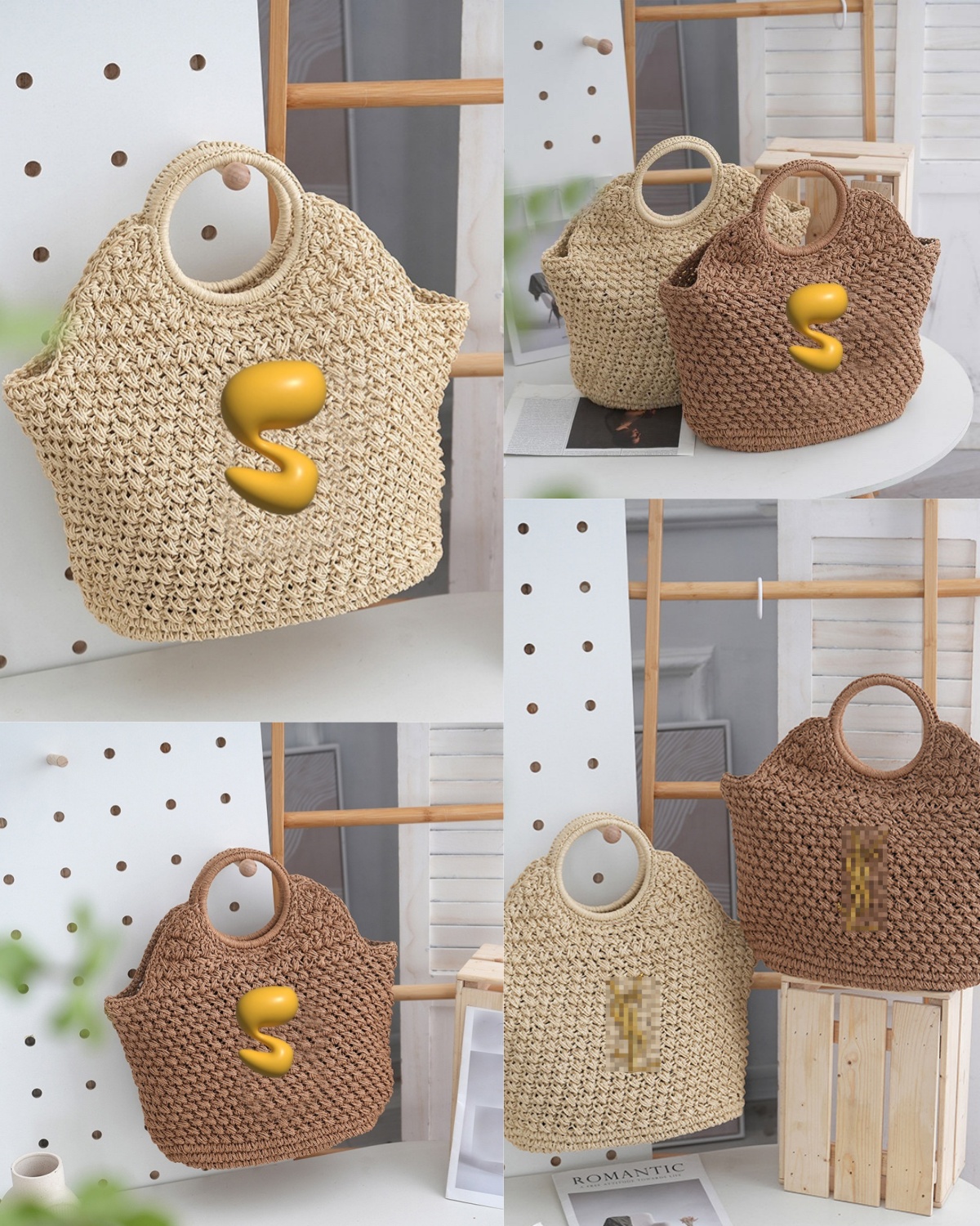 Beach Bags 2025ylsy new Beach Bag Casual Rattan Large Capacity Totes Designer Wicker Woven Women Handbags SummerBeach Bali Straw Bags Lady Travel Big Basket Purse