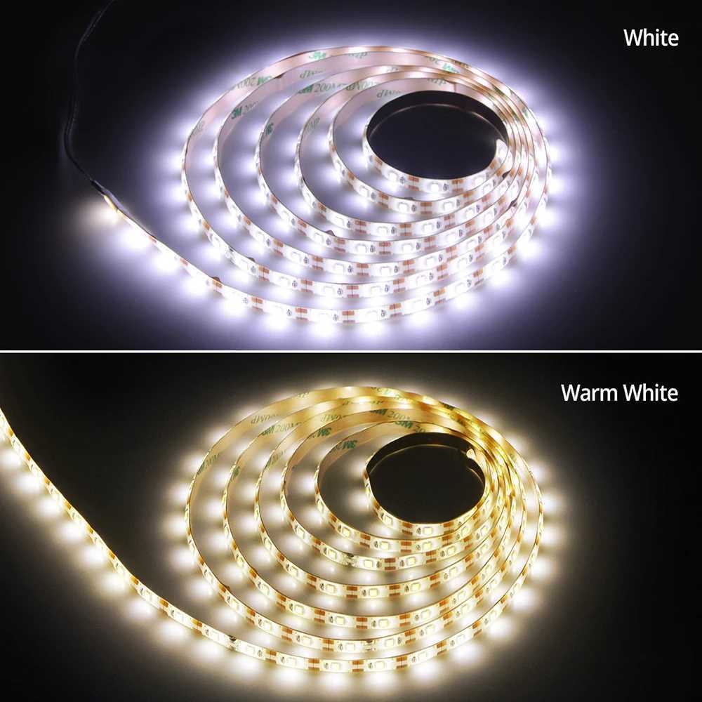 DC 5V USB LED Strip Light 2835 SMD Flexible LED Ribbon Tape 60Leds Battery Powered TV Backlight Ceiling Cabinet Light Night Lamp W250524