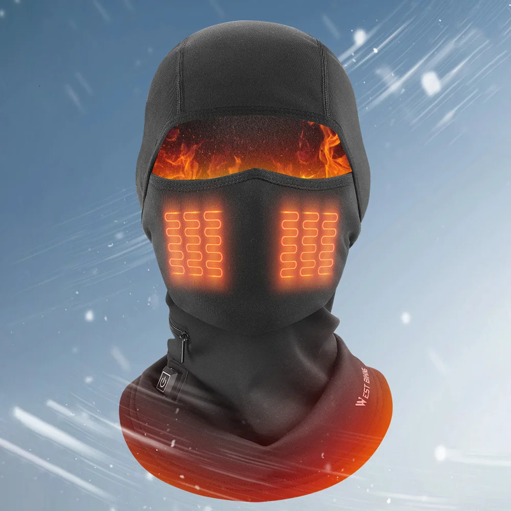 Electric Heating Hat Windproof Breathable Face Hood Warm Ski Mask Motorcycle Balaclava for Skiing Cycling 250522
