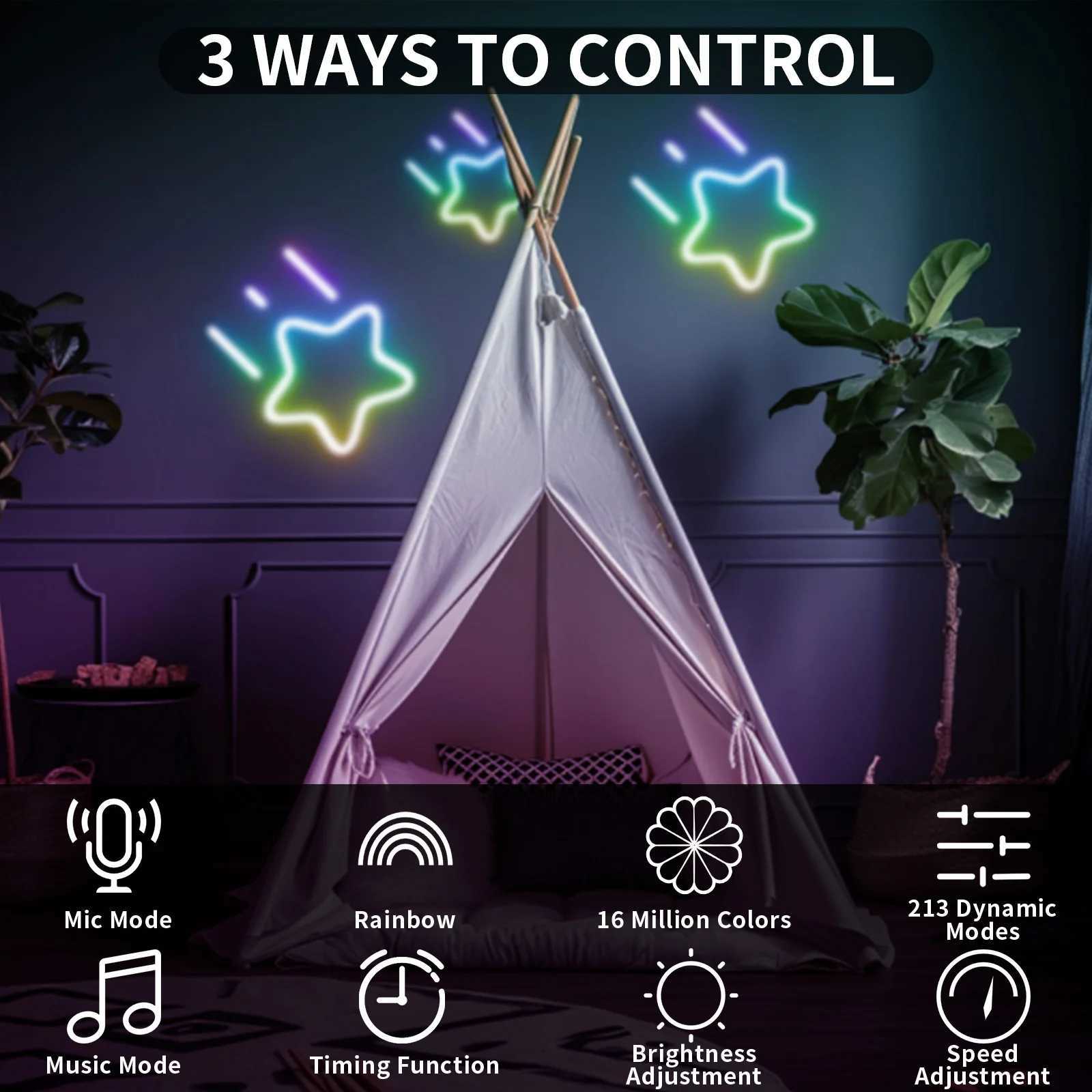 RGB Neon LED Strip 8/16M IP65 Waterproof DIY USB Neon Strip Tuya App Remote Control Flexible Ribbon for Home Decor Lighting W250526