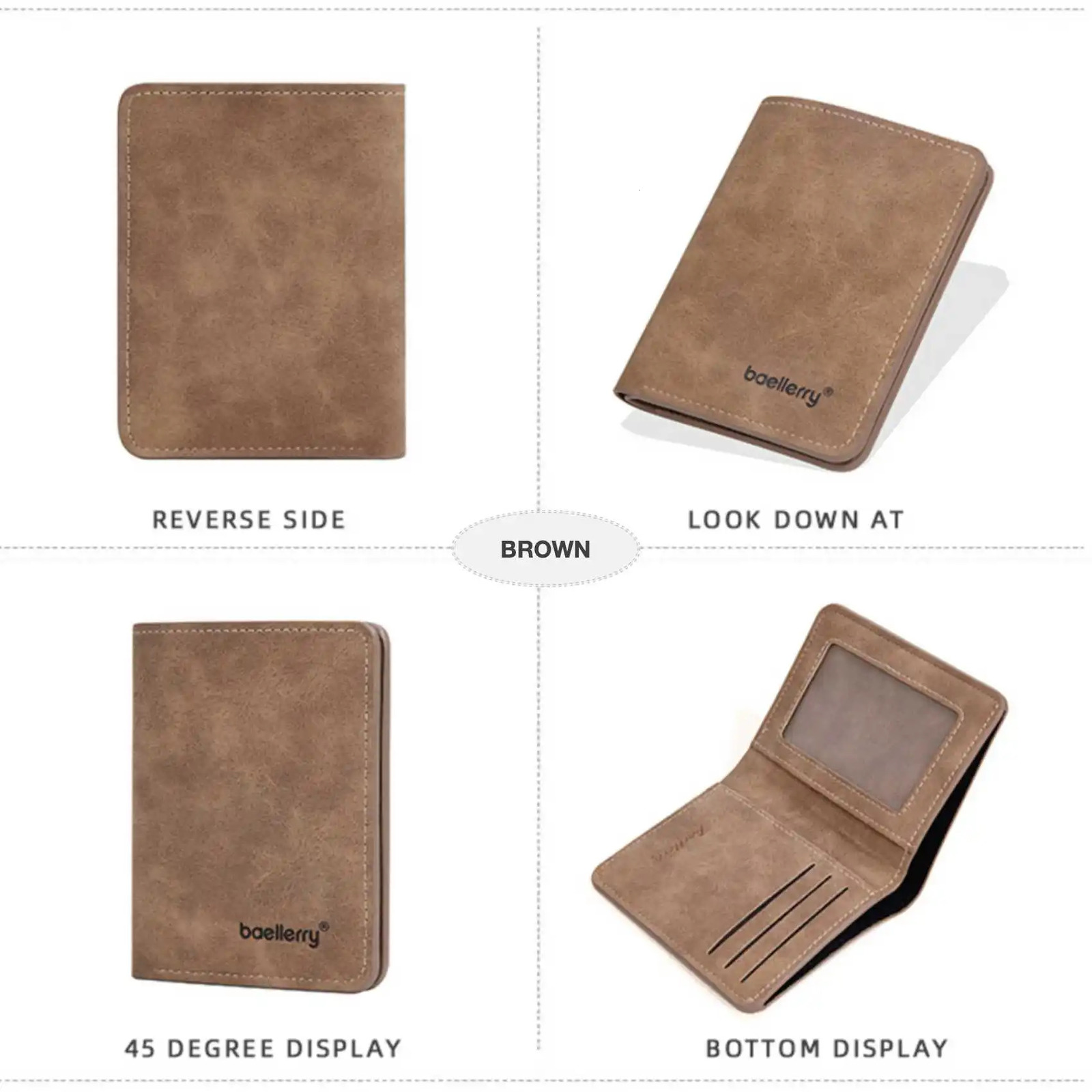 Thin Sanded Leather Multi-Card Drivers License Card Holder Simple Casual Business Multi-Function Bifold Mens Short Wallet 250521