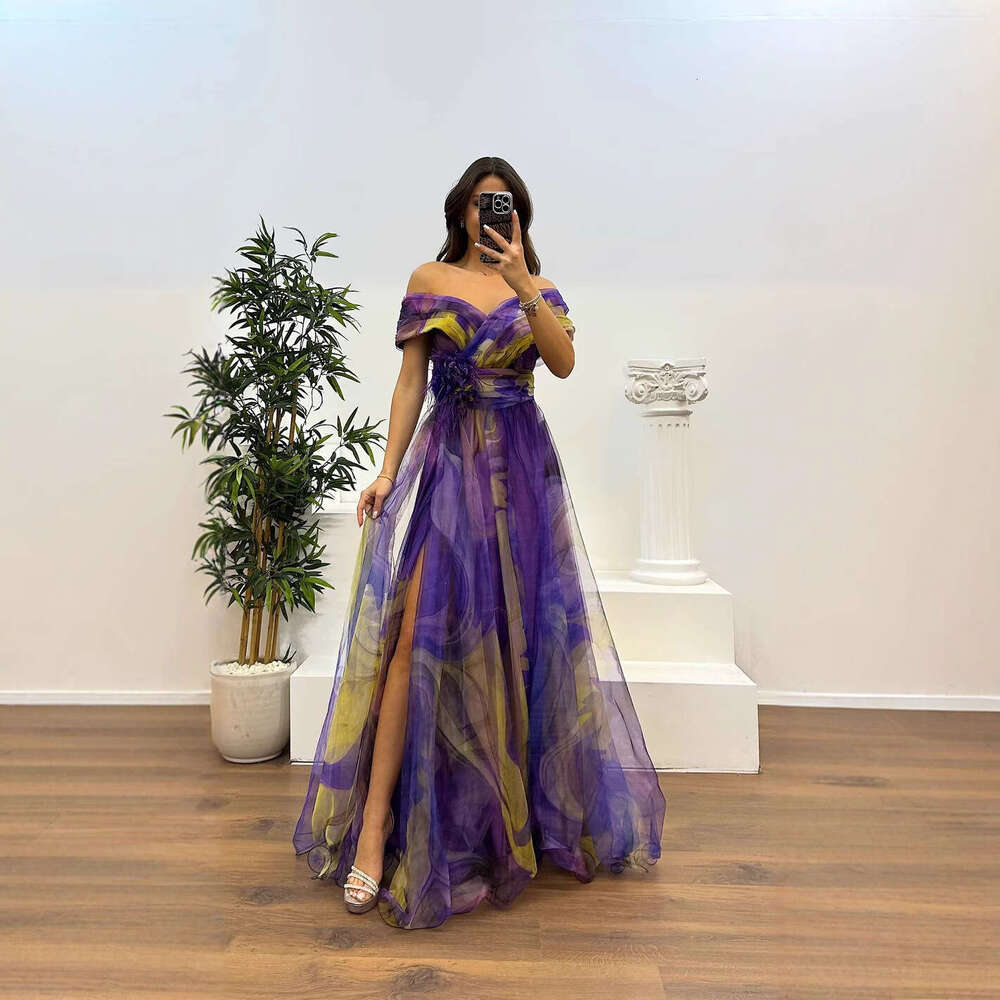 Maxi Dress Spring Summer New Mesh Printed Party INS Casual Fashion Women S Dress Floral Dress
