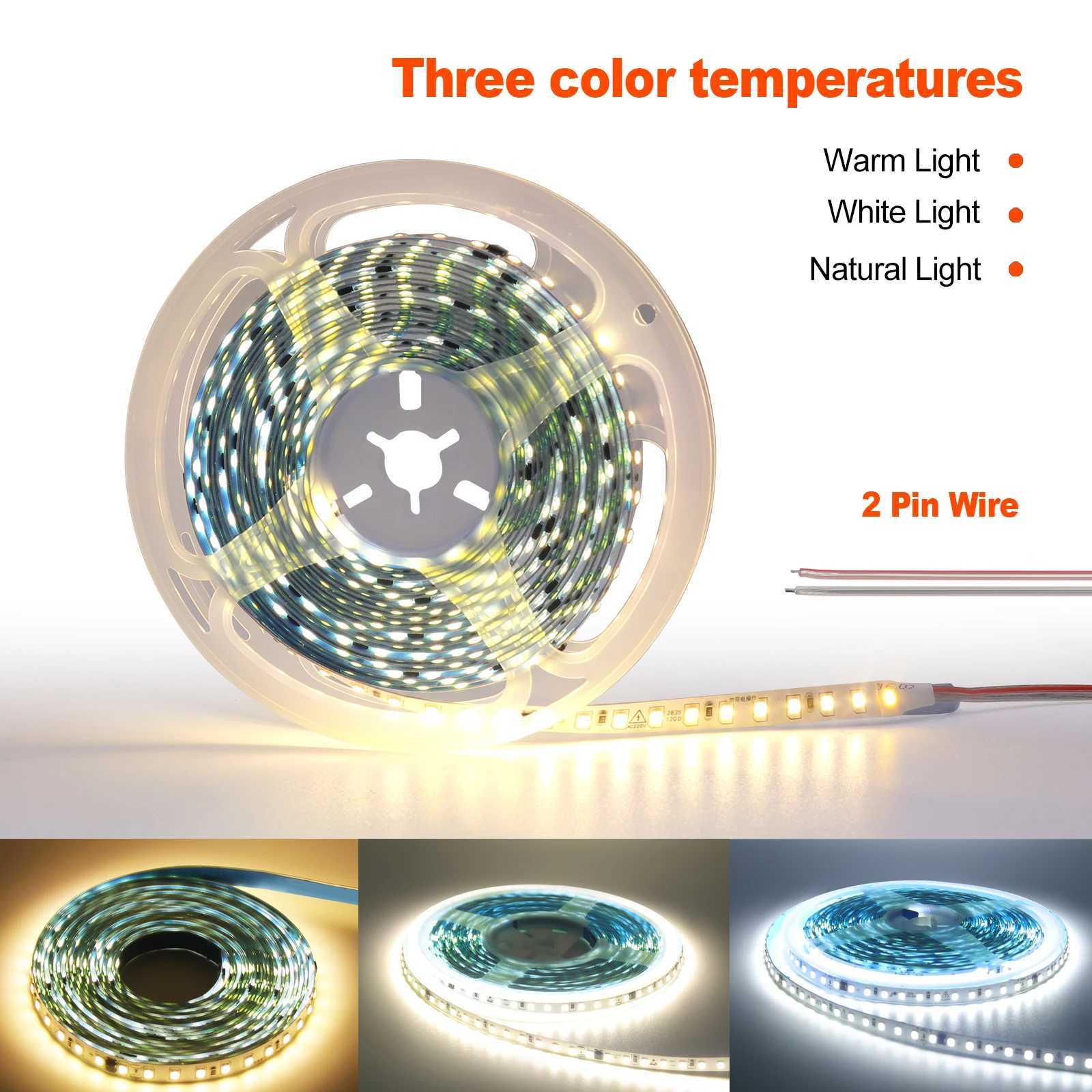 10M 20M 50M 220V LED Strip Light No Need Driver for Home 2835 120LEDs/M High Bright Flexible Light IP44 Waterproof Adhesive Tape W250524