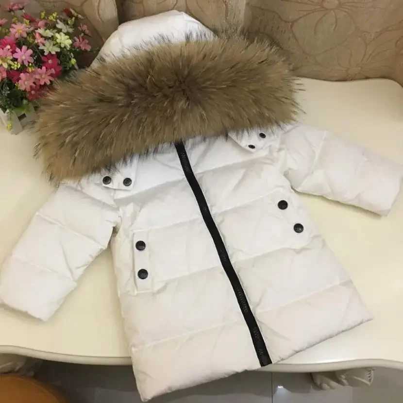 Russia Winter Hooded Down Coats For Girl Real Fur Collar Thicker Warm Outerwear Teenage Boys Kids Down Jackets Snowsuit Y3614 Z250524