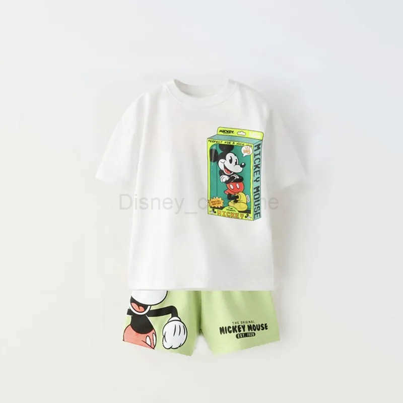 Disney New Donald Duck Print T-shirt Shorts Outfit Summer Costume 2 Piece Set Kids Boys Fashion Casual Crewneck Tops+Shorts Tracksuits X250524