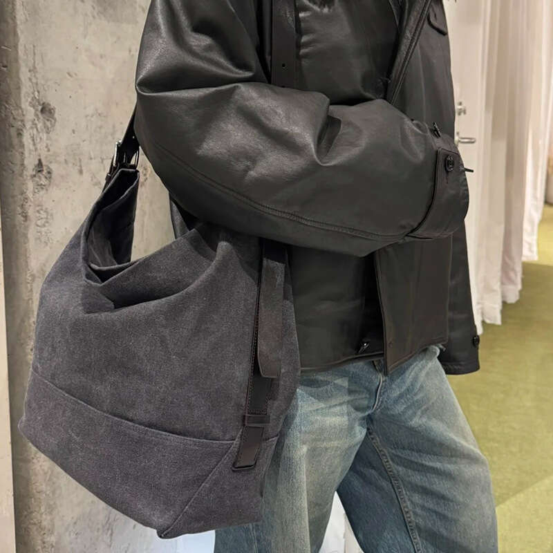 Tote Bag Lazy Style Tote Bag Large Capacity Canvas Bag Genuine Leather Women's Bag Crossbody Two-Color Bag Lady Bags