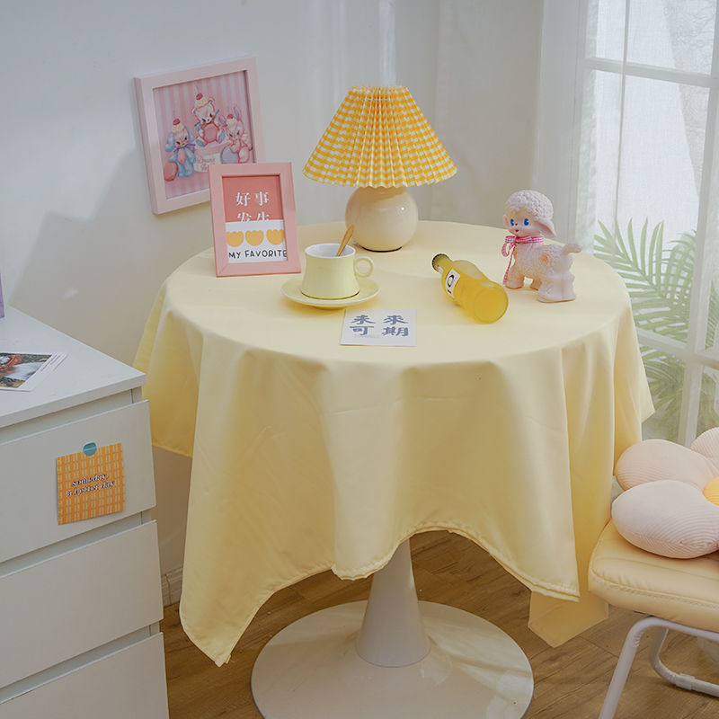 A673 tablecloth ins style Japanese Harajuku style fabric dining table tablecloth student desk lace solid color Nordic coffee table decoration