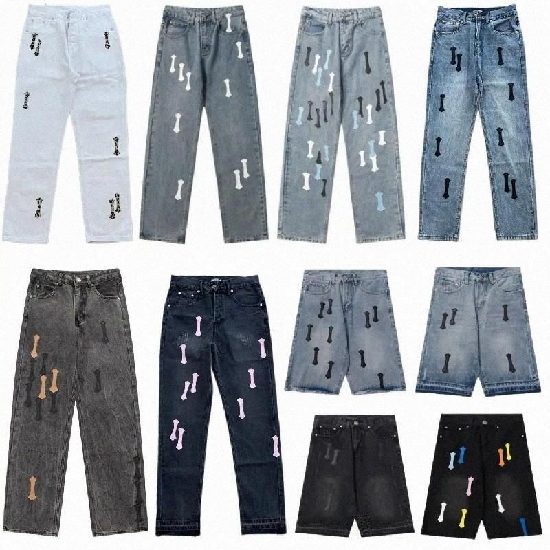Chrome Jeans Mens Designer Jeans Womens Pants Women Jeans Jean Shorts Mens Jeans Baggy Stacked High Quality Luxury Skinny Jeans Embroidery Denim Slim Fit Jean