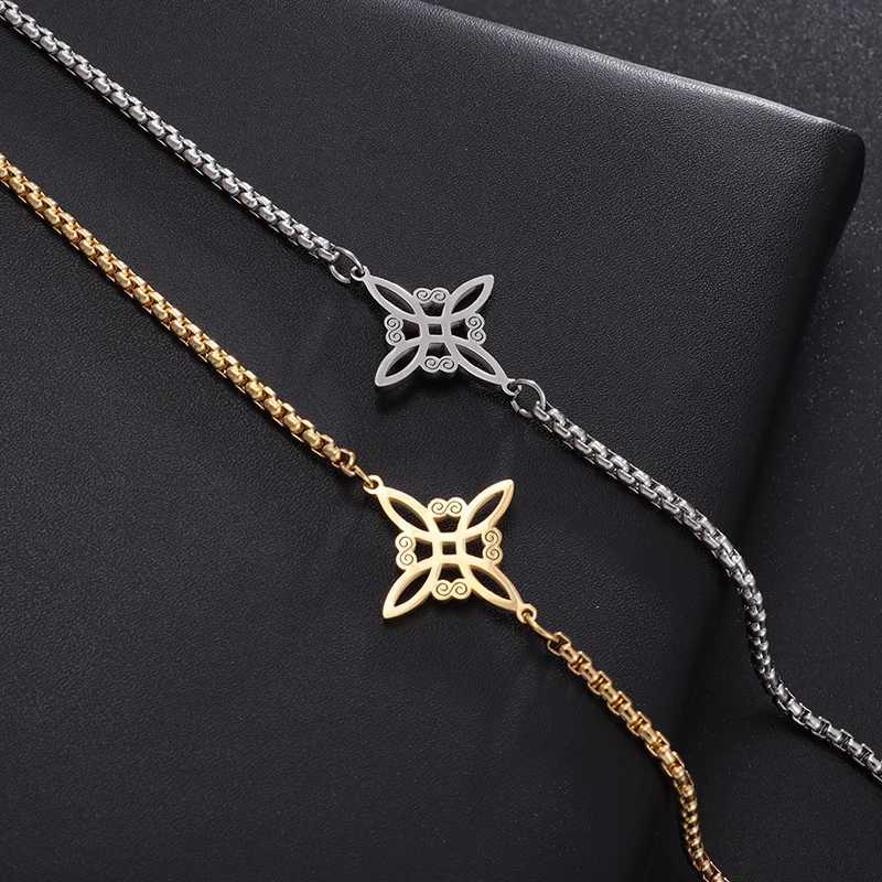 Witch Knot Bracelet Stainless Steel Celtic Knot Witchy Symbols Layered Bracelet Adjustable Charm Bracelet for Men Women GirlsXJ250524