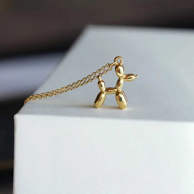 Silver Color Cute Animal Balloon Dog Necklaces Creative Pendant Clavicle Chain Necklace Ladies Girl Jewelry Dropshipping XJ250524