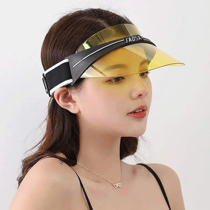 Outdoor Travel Sun Cap Unisex Randomly Sent with And Without Yellow Color Transparent PVC Golf Cap Hats for Women250522