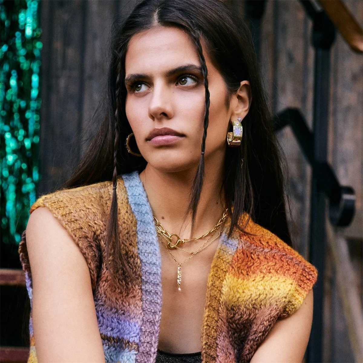 Minimalist Locked Stainless Steel Pendant Open Buckle Basic Chain Gold Plated Color Preserved XJ250524