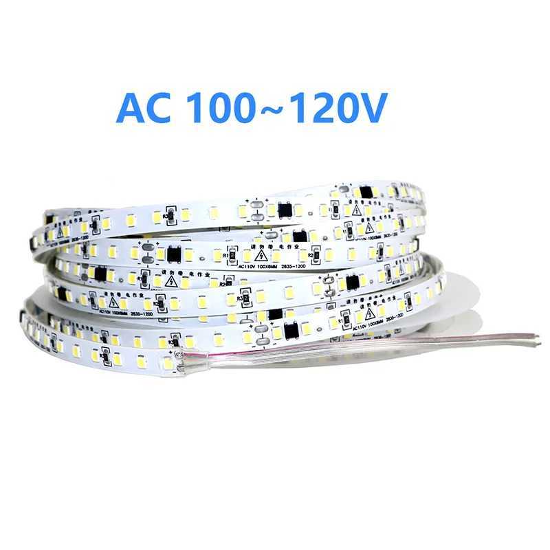 110V 220V LED Strip 2835 120LEDs/m Home Lamp Strip Red Ice Blue Green Yellow Pink 120V 230V Flexible Cuttable 20M Soft Light Bar W250524