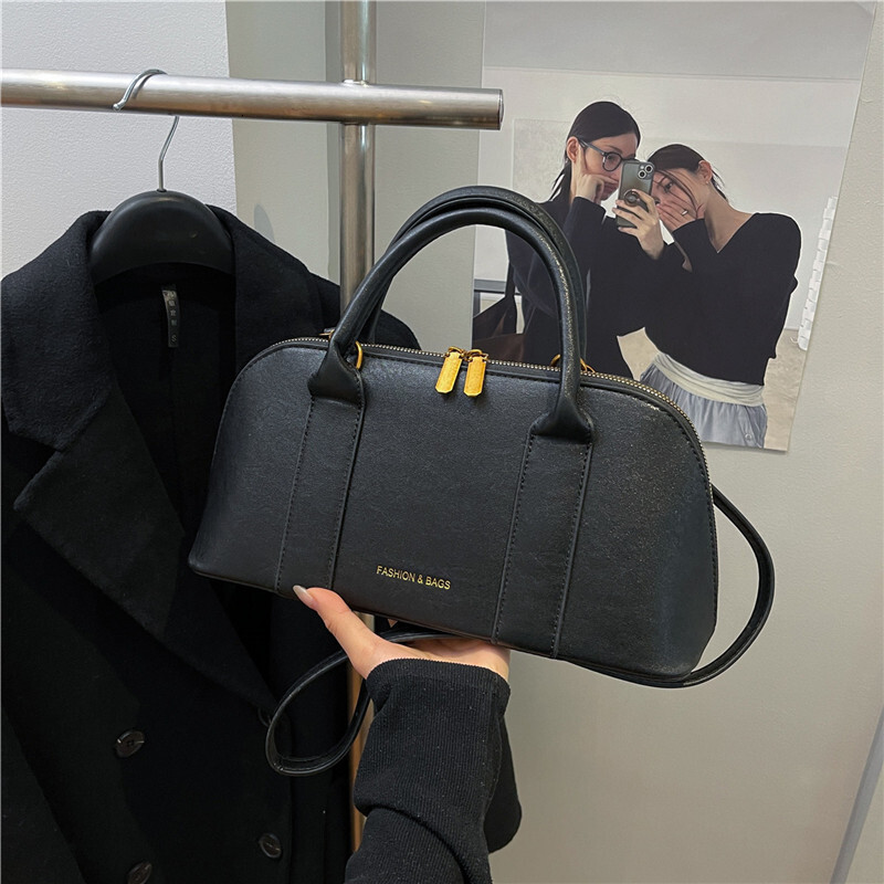Women's Designer Handbag, Chinese-Style Mini Half-Moon Crossbody Shoulder Bag - PVC Knitted Exterior, Fur Lining, Cell Phone Pocket, Three Straps, Zip - view 8
