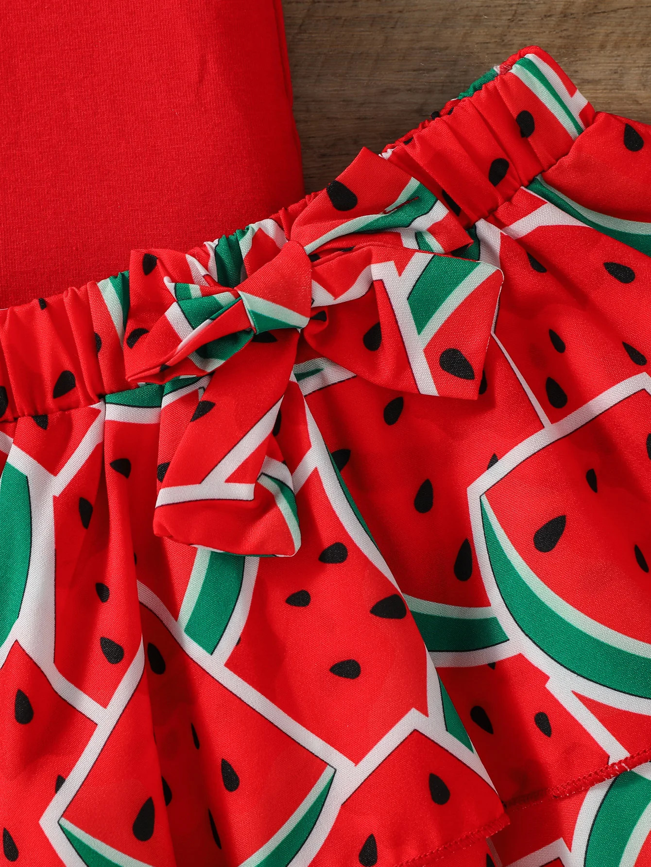 Baby Gilrs Summer Sleeveless Printing Watermelon Fashion Shirt Set For Vacation Or Streetwear 250517z