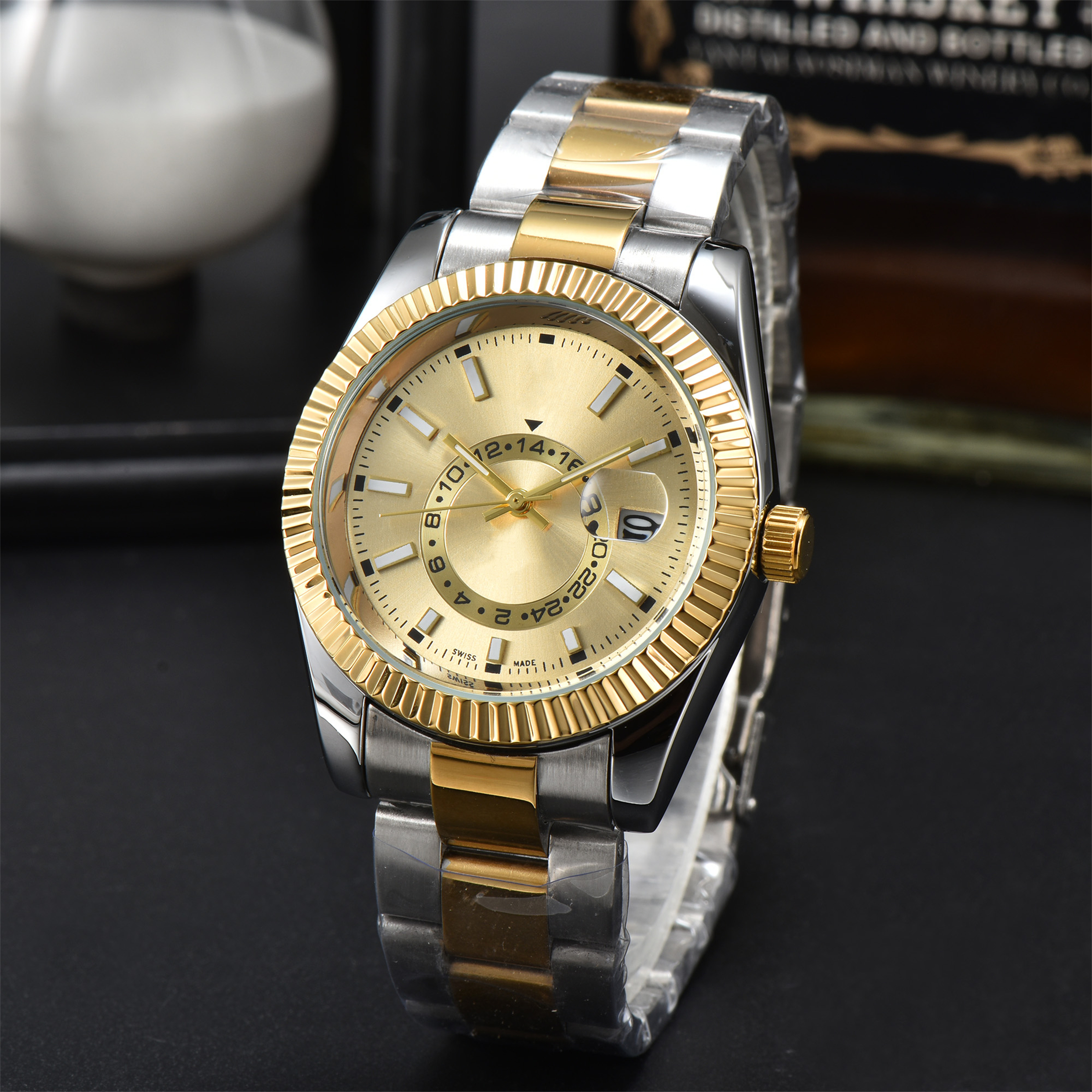 Luxury designer mens womens SKY DWELLER date watches Quartz automatic movement WATCH stainless steel strap luminous gifts Wristwatches montre #456