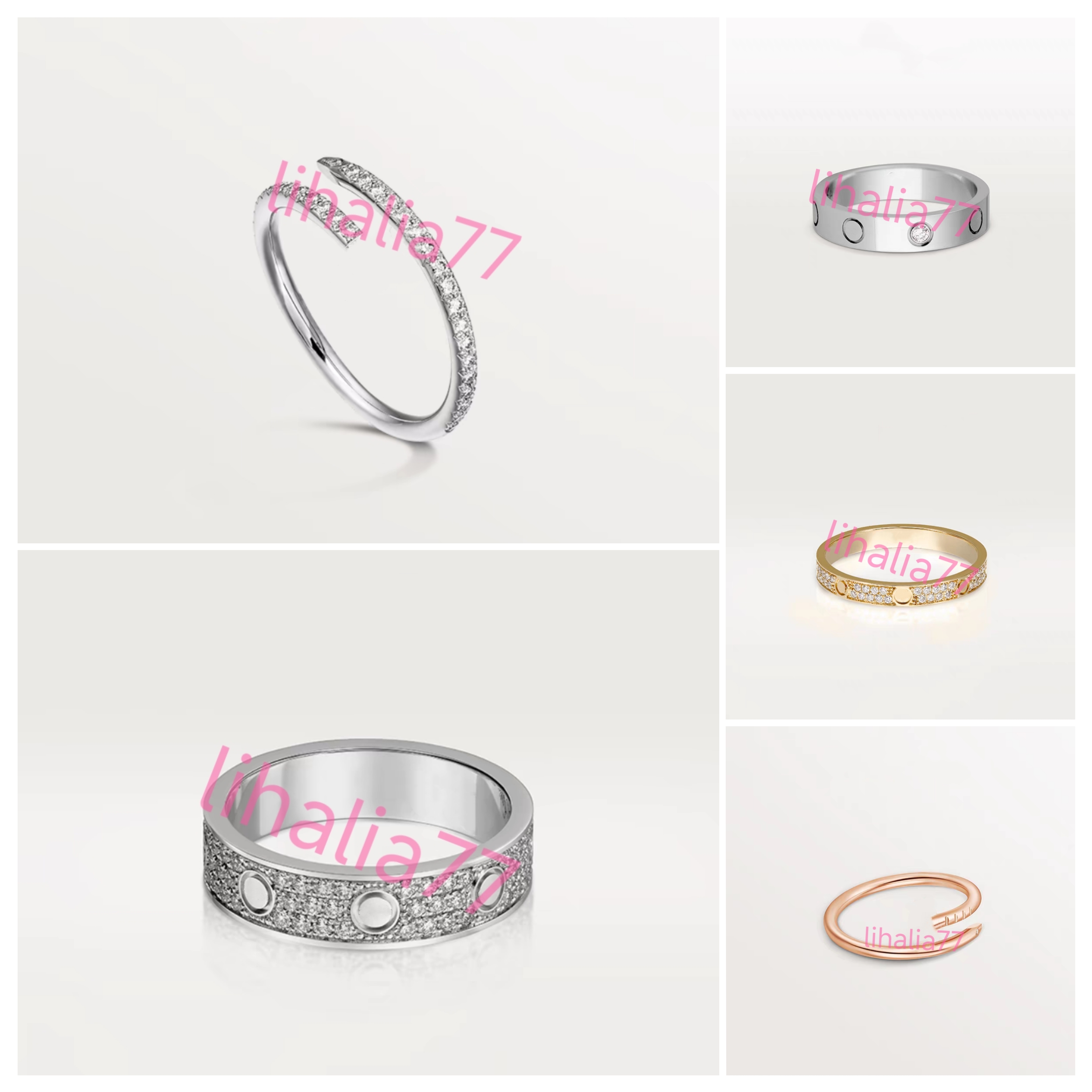 Luxury Classic Nails Ring Designer Ring Fashion Unisex Cuff lovely banglely Rings Couple Bangle Gold Ring Jewelry Valentine's Day Gift