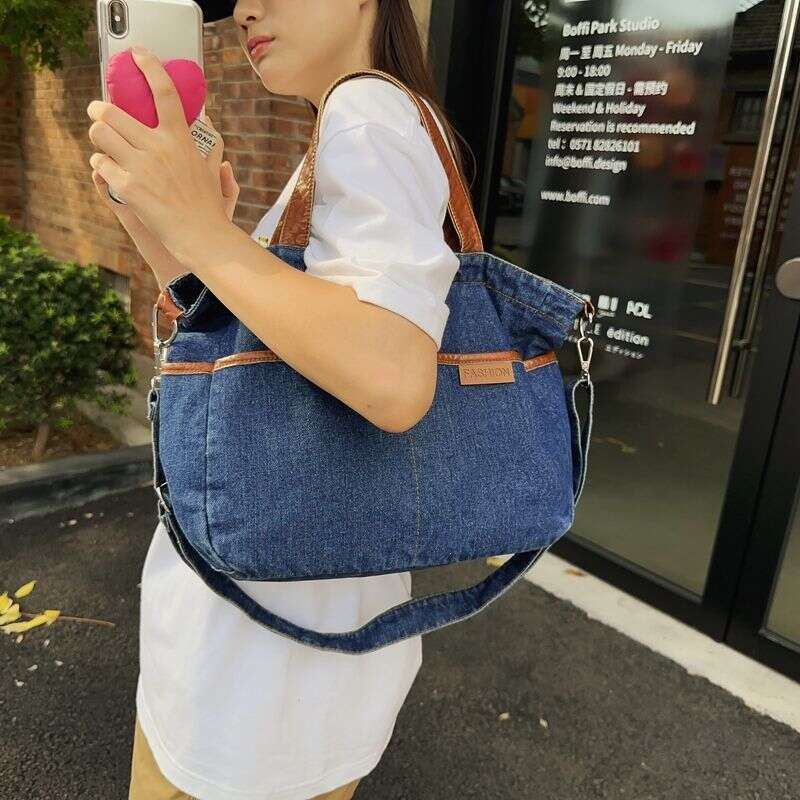 free shipping Design Thick Multi Pocket Cowboy Art Leisure Fashion Student Canvas Handbag Crossbody Bag