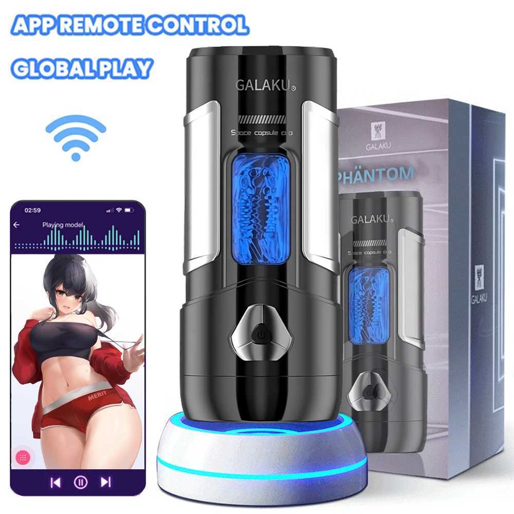 Bluetooth Fully Automatic Oral Vagina Male Masturbator Blowjob Pussy Stroker Sex Machine APP Masturbation Cup Sex Toys for MenXJ250524
