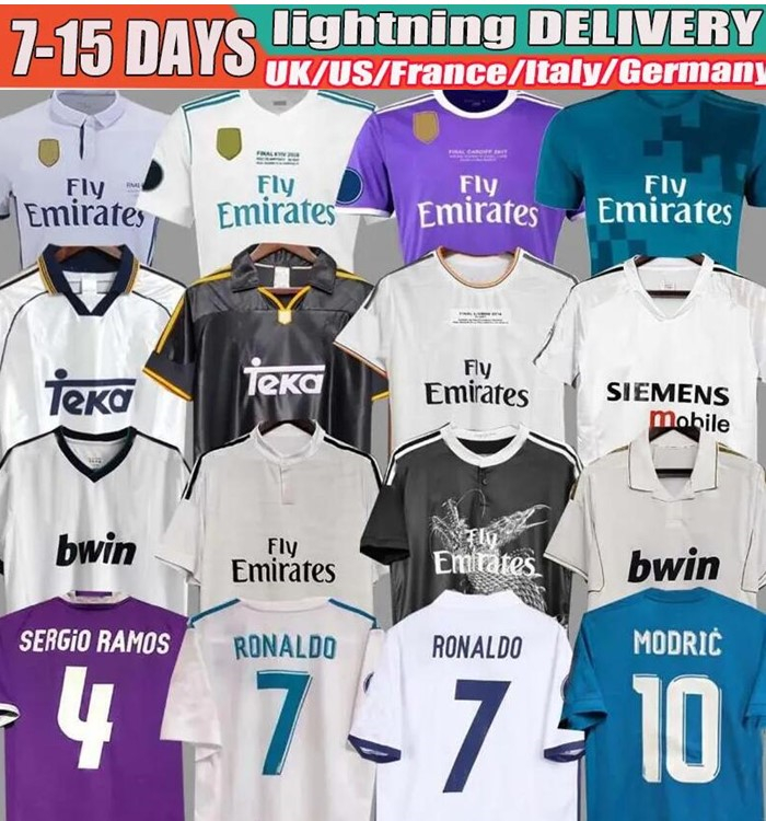 84 85 87 88 94 96 97 98 99 Ronaldo Raul retro soer jerseys vintage football shirt 2000 01 02 03 04 05 R.CARLOS Guti FIGO SEEDORF MIJATOVIC SERGIO RAMOS