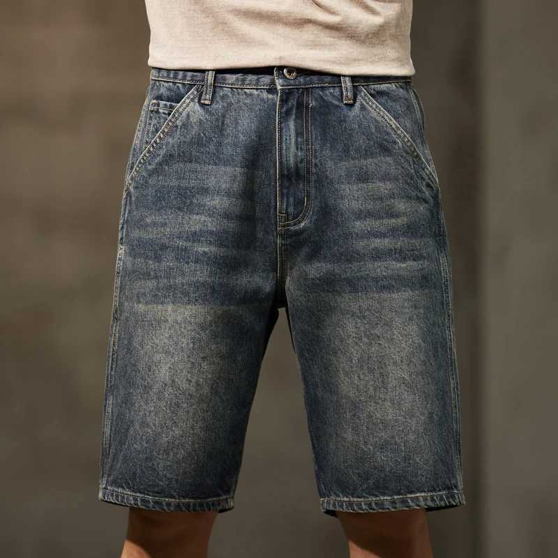Mens Summer Short Jeans Denim Shorts Loose Fit Wide Leg Baggy Jeans Knee Length Pants Casaul Large Size Oversized 42 Mens Shorts Z250524