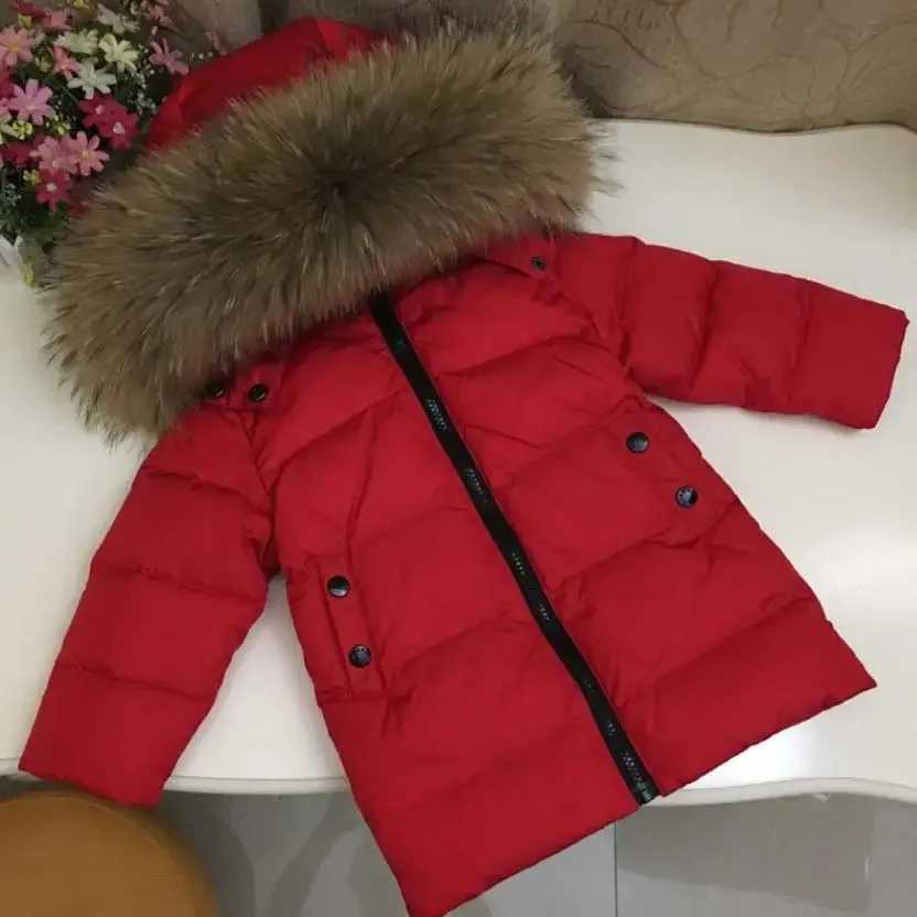 Russia Winter Hooded Down Coats For Girl Real Fur Collar Thicker Warm Outerwear Teenage Boys Kids Down Jackets Snowsuit Y3614 Z250524