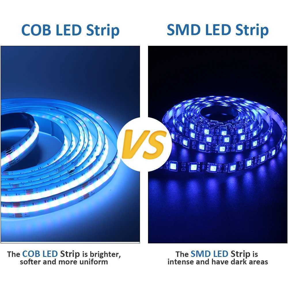 5M RGBCCT COB LED Strip Light DC 24V 840LEDs/m RGB CCT Dotless Flexible FCOB LED Tape Ribbon Lamp for Room Decoration Lighting W250524
