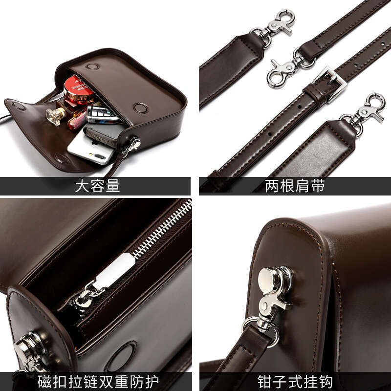 Tote Bag Genuine Leather Niche Fashion Design Crossbody Women S New Popular Small Square Bag Versatile Shoulder Bag Lady Bags
