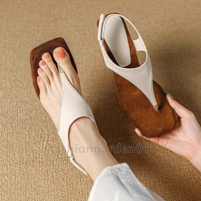 designer sandals retro heels fashion roman womens sliders black white chunky med heel sandal casual daily flip-flop summer slides luxury shoes sandale