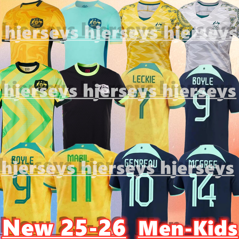 4XL 2025 2026 Australia Soccer Jerseys National DUKE SOUTTAR 23 24 25 26 METCALFE GENREAU BOYLE CIRCATI MCGREE AGOSTINO SILVERA 2024 Home Away men kids football shirt