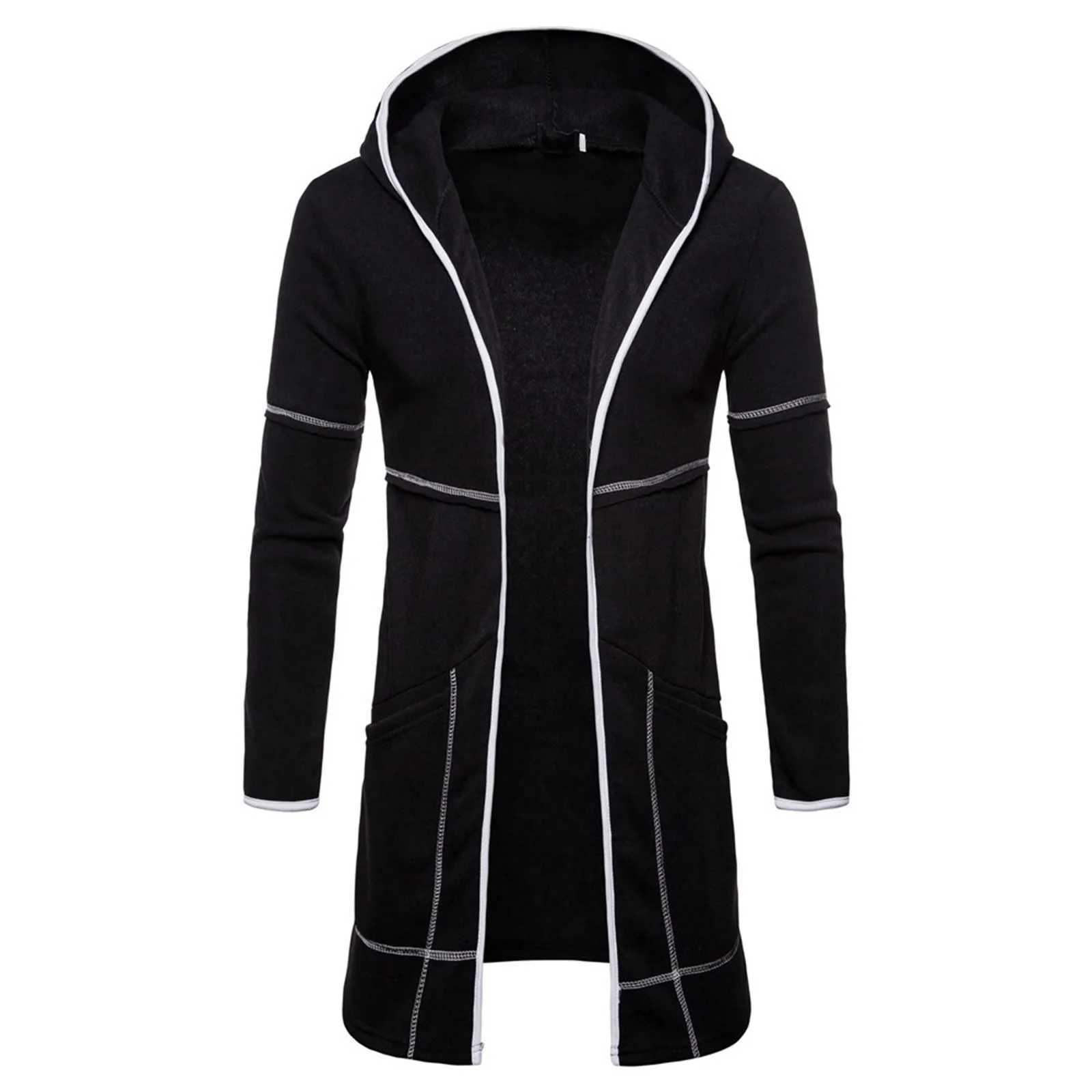 Men Women Overcoats Solid Color Loose Long Sleeve Hooded Cardigan With Pockets Autumn Winter Warm Casual Outwears Jackets W250524