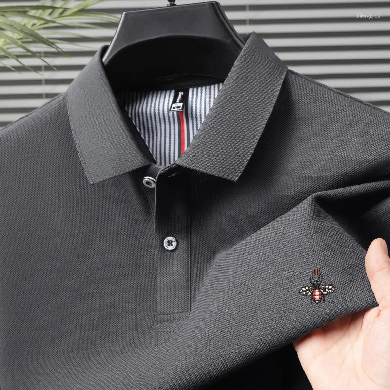 Men's Polos Pure Cotton Summer Shortsleeved Comfortable Breathable Polo Shirt High-end Embroidered T-shirt Top