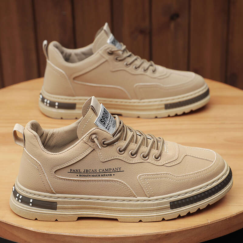 Men's Shoes Waterproof And Dirt Resistant Workwear Shoes Mens 2025 Spring New Style Anti Slip And Wear-resistant Casual Board Shoes Thick Soled R