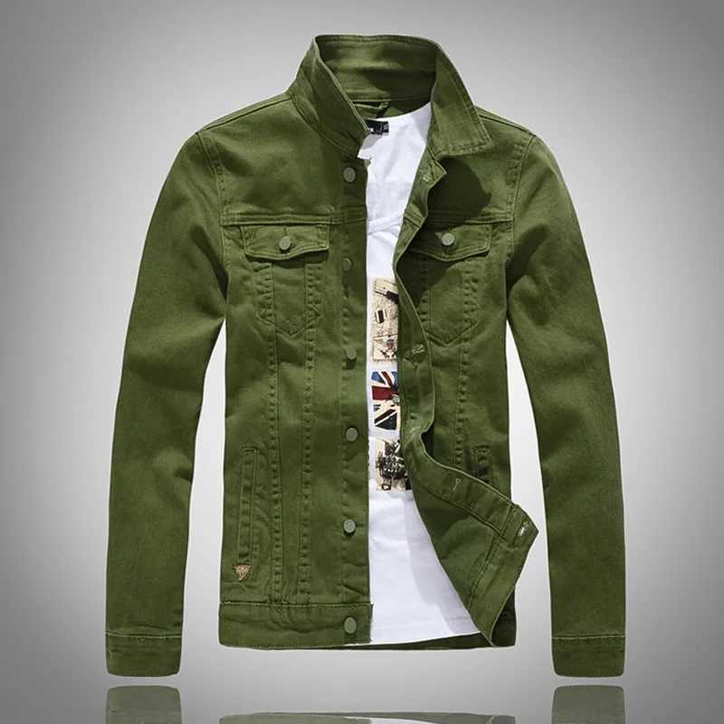 Sokotoo Mens slim full sleeve all match denim jean jacket Casual black white fancy colored coat Outerwear W250524