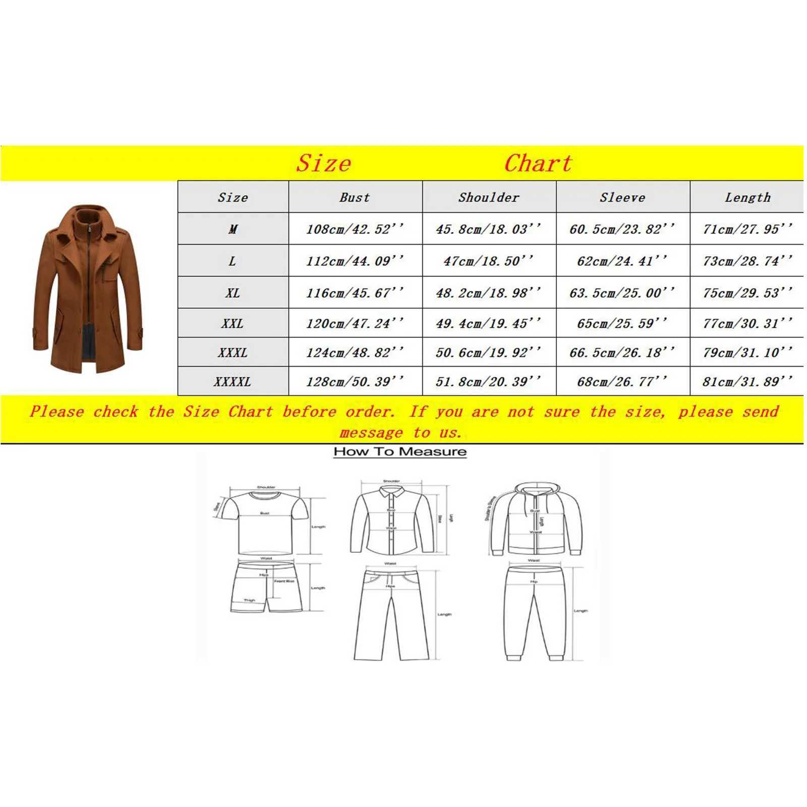 Mens Black Outwears Jackets Fall Winter Warm Long Sleeve High Collar Zipper Fake 2 Piece Business Woolen Trench Coats Plus Size W250524