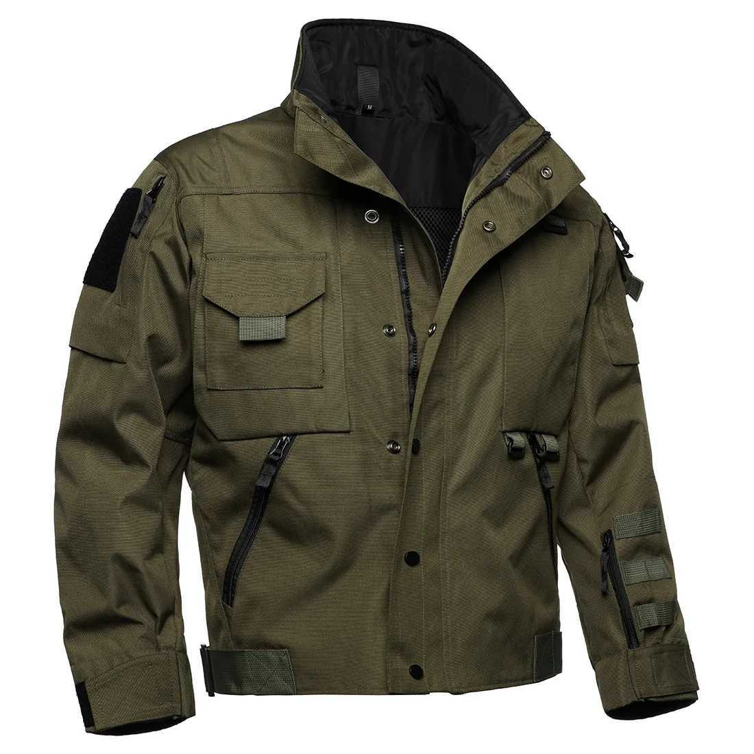 Agent Tactical Suit Jacket Mens Windproof Stab-proof Scratch-resistant Wear-resistant Locomotive Hard Jacket W250524