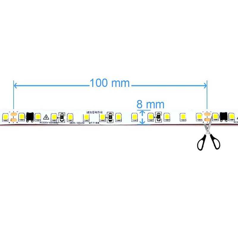 AC 220V 230V LED Strip 2835 120LED/m Home Light Strip Red Ice Blue Green Yellow Pink Flexible And Cuttable Soft Lamp Bar W250701
