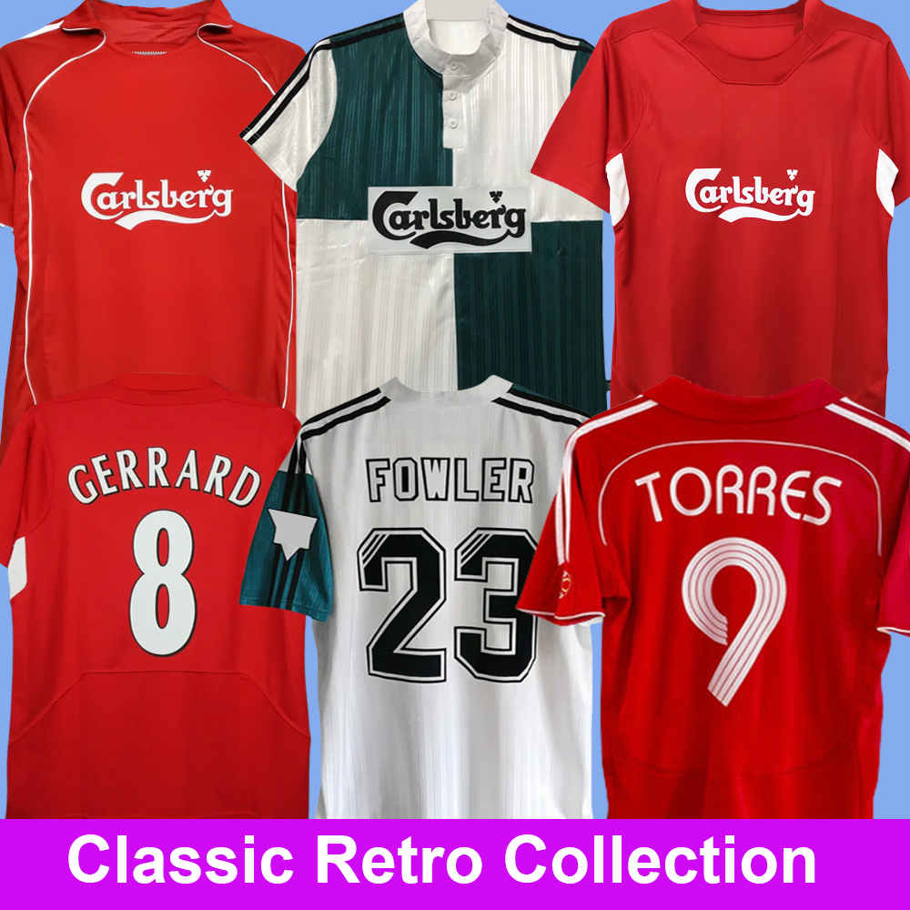 Retro Gerrard 2006 2007 soccer jerseys 1995/1996 away shirt 1983/1985 home kit 2013/2014 2004/2005 home jersey Torres Fowler Owen Alonso football kits